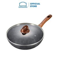 Chảo nhôm sâu lòng chống dính BAUM Marble 28cm,nắp thủy tinh Lock&Lock LBU1285