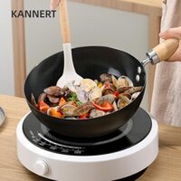 Chảo nồi sắt KANNERT, Chảo chiên Mini không phủ có nắp, Đồ dùng nhà bếp đa chức năng Nồi cảm ứng gang chống dính