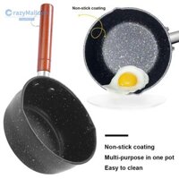 Chảo nước sốt chống dính Nồi sữa luộc Tay cầm dài bằng đá y tế Chảo trứng tráng có nắp Nồi mì ăn liền cho mì sữa Trứng tráng [CrazyMallueb.vn]