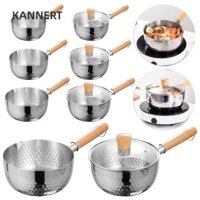 Chảo nước sốt KANNERT, Nồi súp không tráng bằng thép không gỉ, Tay cầm bằng gỗ nguyên khối đa năng Nồi nấu mì phô mai Nấu ăn