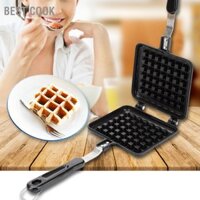 Chảo nướng bánh quế vuông Lớp phủ chống dính Nồi làm bánh quế hợp kim nhôm có tay cầm kép