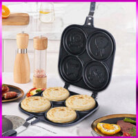 Chảo nướng Bánh Trứng Burger 4 lỗ Hoạt Hình 2 mặt 40*18.3*3 cm chống dính Pan Waffer PVN5203