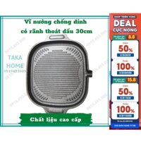 Chảo nướng chống dính dáng vuông size 30 có rãnh thoát dầu dùng bếp hồng ngoại bếp ga bếp than, LỖI 1 ĐỔI 1