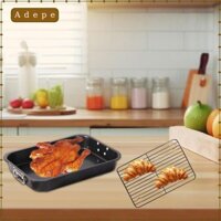 Chảo Nướng Có Giá Nướng Chảo Chống Dính Máy Nướng Lò Nướng Khay Hình Chữ Nhật Cho Lò Nướng BBQ Thổ Nhĩ Kỳ Nướng Gà