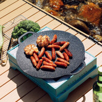 Chảo nướng đá không dầu Hàn Quốc ,chảo nướng thịt BBQ chống dính , chất liệu cao cấp 88369