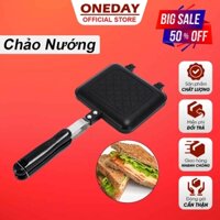 Chảo Nướng Dã Ngoại, Chảo Nướng Chống Dính 2 Mặt, Làm Nóng Nhanh, Tiện Lợi để mang đi du lịch - C07
