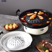 Chảo Nướng Dã Ngoại Thái AHMED, Đĩa Nướng Ngoài Trời 30 / 35cm Đa Năng, Di Động Bền Đẹp Làm Sạch Tiện Lợi Khay Nướng Thịt Nướng Hàn Quốc Chống Rỉ Sét