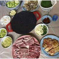 Chảo Nướng Điện Hàn Quốc Chống Dính Không Cần Dầu,Chảo Đá Chiên Sào Rán Nướng BBQ 36cm