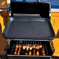 Chảo nướng hình chữ nhật Lưới bít tết gang chắc chắn để cắm trại BBQ ngoài trời