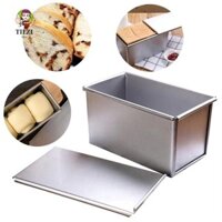 Chảo nướng sóng vuông TIEZI, Hộp bánh mì nướng tự làm chống dính, Máy nướng vuông dày hợp kim nhôm Khuôn bánh mì nướng bánh ngọt