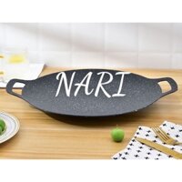 Chảo nướng thịt chống dính cao cấp, đa năng tiện dụng, giữ nhiệt tốt, chảo gang nướng thịt size 30cm - gia dụng Nari
