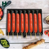 Chảo nướng xúc xích Homyl, Máy làm xúc xích, Hợp kim nhôm chống dính DIY Hot Dog Làm bánh, ngoài trời, nấu ăn