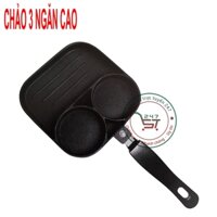 Chảo ốp la 3 ngăn cao 19cm mini nhôm chống dính chiên trứng bếp ga đa năng