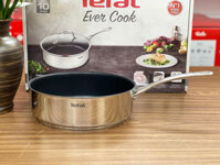 CHẢO QUÁNH CHỐNG DÍNH TEFAL EVER COOK 24CM CÓ NẮP ĐẬY