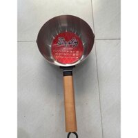 Chảo , Quánh inox loại dày đặt biệt 22cm ,xài cho bếp từ, cán cầm bằng gỗ