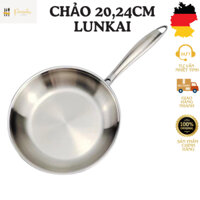 Chảo Rán Inox 3 Lớp Đáy Đúc Liền Khối inox 18/10 LUNKAI, Chảo chiên rán bếp từ 20,24cm, chảo inox