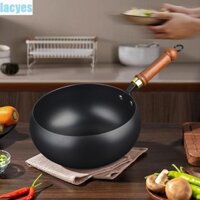 Chảo rán Trung Quốc LACYES, Chảo nấu có nắp đậy 24cm, Nồi nấu bằng sắt chống dính không tráng nhà hàng