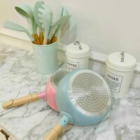 Chảo sâu chống dính màu lúa mạch 18cm phong cách Hàn Quốc dùng được cho bếp từ bếp ga