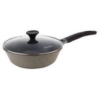 Chảo sâu lòng chống dính Lock&Lock Vitamin Stone (Nhôm đức) kèm nắp thủy tinh 30cm LCA6305D