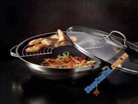 CHẢO SÂU LÒNG RÖSLE WOK 36CM chống dính Proplex giúp việc chiên rán, xào trở nên dễ dàng, có giá ráo dầu