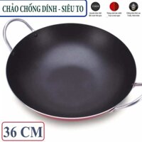 [CHẢO SIZE ĐẠI - 36CM] Chảo chống dính [AN TOÀN SỨC KHỎE] chảo sâu lòng 2 quai 36cm.