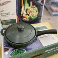 chảo sứ Minh Long có nắp - chảo sứ Minh Long 27cm có nắp