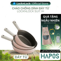 Chảo Suit LocknLock đáy bếp từ chống dính Chính hãng, dẫn nhiệt tốt, Màu hồng, size 22cm-24cm-26cm, - HAPOS HOME