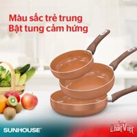 Chảo Sunhouse chống dính, lòng phủ sứ ceramic, dùng được bếp từ, size 20/26/28/30 cm mã Sunhouse SHG1120MCD/SHG1126MCD