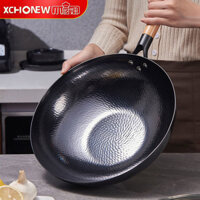 Chảo thép Carbon, 13 Inch / 32CM, Pre-Seasoned, chống dính, có nắp thủy tinh, đáy phẳng, lý tưởng để nấu bếp
