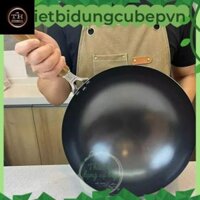 Chảo Thép Carbon đen tôi sẵn công nghệ mới chống Thấm Nitơ Chống Dính Wok 32cm, 34cm, 36cm Sâu Lòng