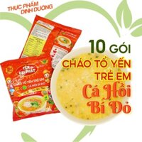 Cháo Tổ Yến Trẻ Em Cá Hồi Bí Đỏ - Yến Đại Phát (10 gói x 50gram) 4 gói gia vị, ăn liền, tiện lợi, thơm ngon.
