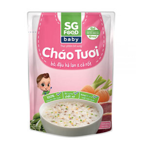 Cháo tươi baby bò đậu Hà Lan cà rốt SG Food gói 240g (trên 10 tháng)