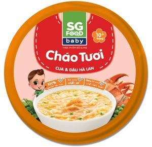 Cháo tươi Baby Sài Gòn Food cua gấc & Đậu hà lan 240g