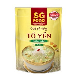 Cháo tươi SG Food vị tổ yến, hạt sen lá dứa- 270g (Trên 6 tháng)