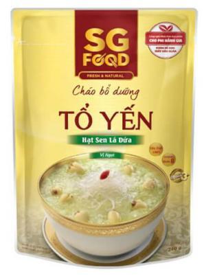 Cháo tươi SG Food vị tổ yến, hạt sen lá dứa- 270g (Trên 6 tháng)