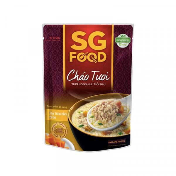 Cháo tươi thịt thăn bằm bí đỏ SG Food 270g