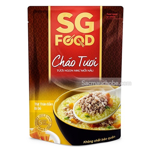 Cháo tươi thịt thăn bằm bí đỏ SG Food 270g