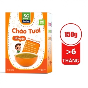 Cháo tươi trẻ em SG Food nhuyễn thịt thăn cà rốt hộp 150g