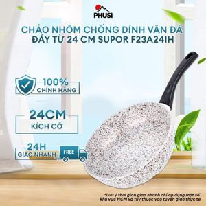 Chảo vân đá chống dính dùng trên bếp từ Supor Rock F23A24IH 24cm
