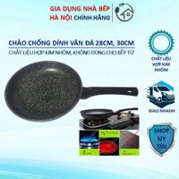 Chảo Vân Đá Chống Dính Đường Kính 30cm, Làm Từ Hợp Kim Nhôm Siêu Bền
