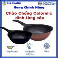 Chảo vân đá Chống dính Colormic (lòng Sâu) size 24,26,28cm Korea King Hàn Quốc, Chảo bếp từ chống dính, bền đẹp, an toàn