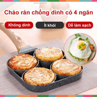 Chảo vuông chống dính vân đá sâu lòng dùng đa năng nhiều loại bếp ( 4 ngăn )