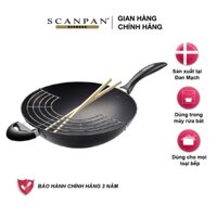 Chảo xào chống dính từ Scanpan IQ 32cm (kèm đũa) 64303200, sản xuất tại Đan Mạch, bảo hành chống dính 3 năm