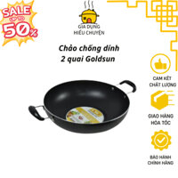 Chảo Xào Lớn 32cm, Chảo Chống Dính Size Đại 2 Quai, Sâu Lòng GoldsunGPA1003-32, GPA1001-32 Có Nắp Vung Kính Cao Cấp