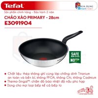 Chảo Xào Tefal Primary E3091904 28cm, Chảo Inox Chống Dính Titanium, Hàng Chính Hãng, Giao Hỏa Tốc