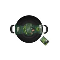Chảo xào thép sâu lòng vân kim cương Green Cook GCW02 chống dính tự nhiên dùng được trên tất cả các loại - Size 34 cm