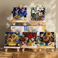 Chaole Chuang Van Gogh Phong Cách Tranh Triển Lãm Series Hoa Hướng Dương mini Vẽ Bảng Tương Thích Với Lego Giải Nén Đồ Chơi Giáo Dục Xây Dựng B