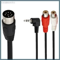 Char 8PIN DIN đến 2RCA Nữ Và 3 5mm Dây 90 Độ Góc Phải Cáp Âm Thanh Nam Cho Loa Siêu Trầm Thu CD Máy Nghe Nhạc