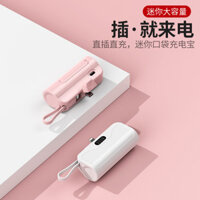 charging treasure 5000mAh pocket capsule mini compact with cable shared mobile power bank