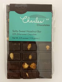 CHARLES CHOCOLATES Salty-Sweet Hazelnut Bar, 3.9 OZ (Pack of 3)